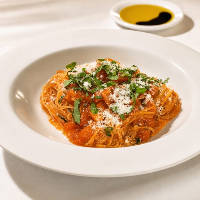 Capellini al pomodoro.